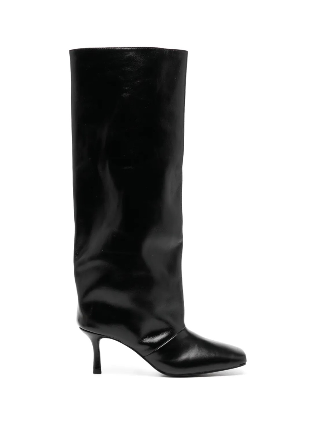 Jude Senso Blackleather Boots With Mid Stiletto Heel